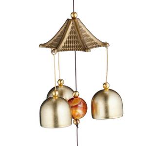 Großes Windspiel Feng Shui 2er Set Schwarz - Gold - Rot - Metall - Kunststoff - 8 x 70 x 8 cm