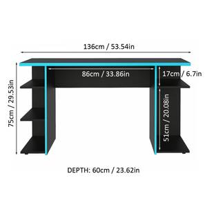 Computertisch 9409221CF Schwarz - Blau