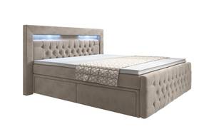 Boxspringbett Menzogna LED und Stauraum Beige - Breite: 180 cm - H3