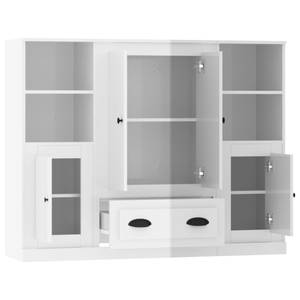 Highboard 3er Set DE7587 Hochglanz Weiß