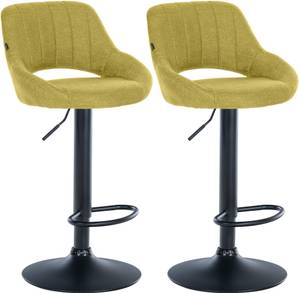 Tabouret de bar Milet Lot de 2 Noir - Vert