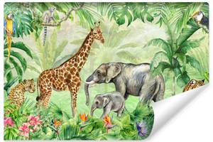 Papier Peint Animaux Plantes Tropicales 400 x 280 x 280 cm