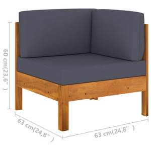 Garten-Sofa-Set (2-teilig) 3007925-6 Dunkelgrau - 100 x 25 x 60 cm