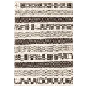 Natur Teppich Wolle Rana  Streifen Braun - Cremeweiß - 90 x 160 cm