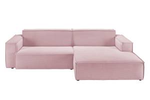 Ecksofa SAMU Sofa Feincord Pink - Ecke davorstehend rechts