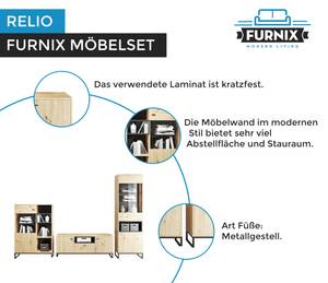 Mediawand RELIO Braun - Holzwerkstoff - 60 x 130 x 40 cm