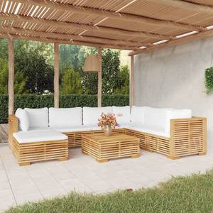 Salon de jardin 3028565-18 (lot de 8) Marron - Blanc crème - Blanc