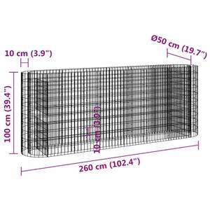 Lit surélevé à gabion 3013583 100 x 100 x 260 cm