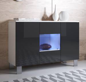 Sideboard Luke A2 mit Alu-füße Schwarz - Weiß - Höhe: 82 cm