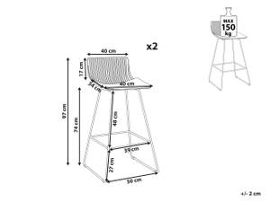 Tabouret de bar FREDONIA Noir - Or rose