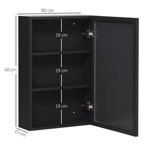 Spiegelschrank 834-552V00BK Braun - Metall - 15 x 60 x 40 cm