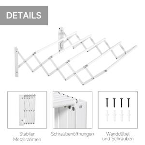 Wäscheständer 850-142 Weiß - Metall - 60 x 20 x 64 cm