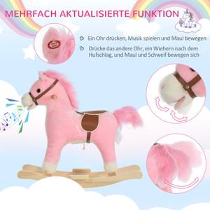 Kinder Schaukelpferd 330-109PK Pink - Massivholz - 33 x 61 x 65 cm