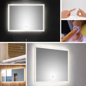 Bad Komplett-Set Taupe m. 2 LED-Spiegeln Braun - Holzwerkstoff - 270 x 200 x 46 cm