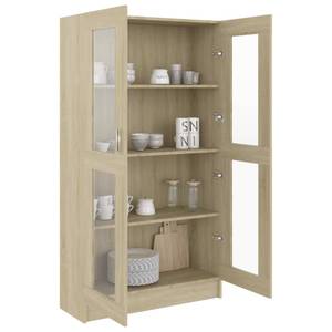 Vitrinenschrank 3005130-2 Eiche Sonoma Dekor - Höhe: 150 cm