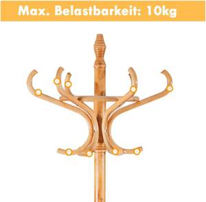 Garderobenständer 184cm mit 12 Haken Holz