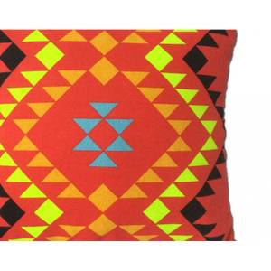 Coussin motif tribal rouge 45*45 Rouge - Textile - 45 x 45 x 12 cm