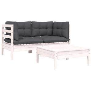 Salon de jardin (lot de 3) 3012138-9 Blanc