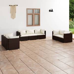 Garten-Lounge-Set (7-teilig) 3013635-15 Braun - Creme - Weiß