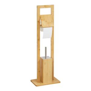 Porte papier toilette Västerås sur pied Beige - Bambou - 28 x 83 x 18 cm