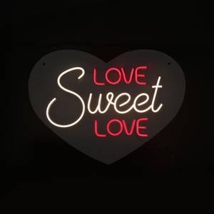 LED-Schilder Love Sweet Love Kunststoff - 50 x 36 x 2 cm