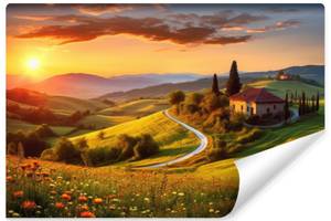 Fototapete LANDSCHAFT Blumen Wiese 3D 368 x 254 x 254 cm