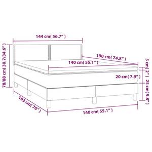 Boxspringbett 3017268-5 Hellgrau - 144 x 193 cm