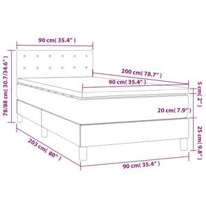 Boxspringbett 3017287-25 Weiß - Holzwerkstoff - 90 x 88 x 203 cm