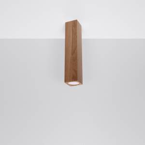 Deckenleuchte Keke Braun - Kunststoff - Massivholz - 6 x 30 x 6 cm