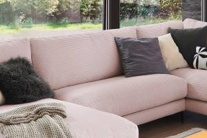 Sofa CARA Wohnlandschaft U-Form Cord Pink