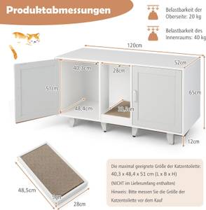 Beistelltisch PV10040 Grau - Holzwerkstoff - 52 x 65 x 120 cm