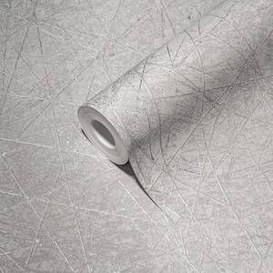 Vliestapete Metallic Struktur Grau - Silber