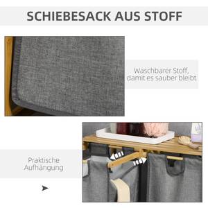 Wäschekörbe 850-254V00CG Grau - Bambus - 33 x 73 x 64 cm