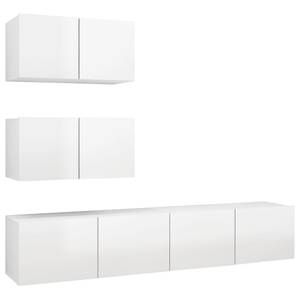 TV-Schrank 4er Set D905 Weiß - Holzwerkstoff - 30 x 30 x 60 cm