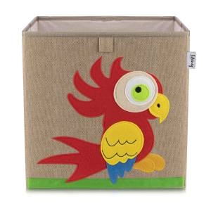 Lifeney Aufbewahrungsbox mit Papagei Kunststoff - 33 x 2 x 33 cm