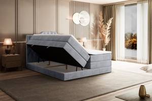 Boxspringbett VILA-1 KING Grau - Breite: 200 cm