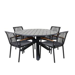 Ensemble de salon de jardin Parma Noir - Rotin - 140 x 73 x 140 cm