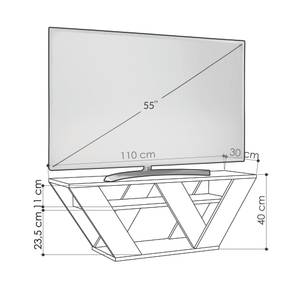 Tv - Ständer PIPRALLA -  Weiß Weiß