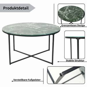 Couchtisch INMA GRN MARBLE Dunkelgrün - Grün - Schwarz