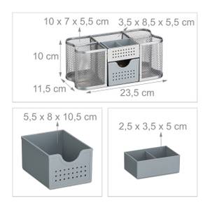 Organiseur de bureau aspect maille Gris - Argenté