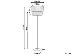 Grande lampe PERISTERI Marron - Doré - Métal - 40 x 137 x 40 cm