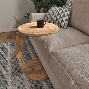 Table d’appoint Holeby ronde naturel Marron