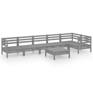 Garten-Lounge-Set Grau - Massivholz - Holzart/Dekor - 64 x 29 x 64 cm