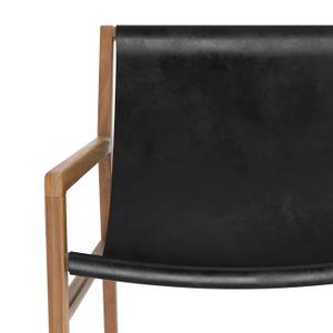 Fauteuil Apache Noir - Cuir véritable - 64 x 78 x 73 cm