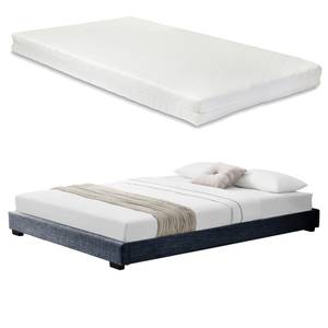 Lit Double Solingen avec Matelas Gris minéral - Profondeur : 180 cm