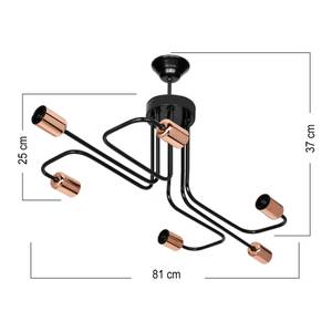 Deckenleuchte Harlow Schwarz - Metall - 81 x 37 x 81 cm