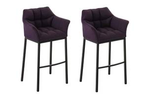 Tabouret de bar Damaso Lot de 2 Mauve - Noir