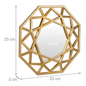 Lot de 3 miroirs diamant Doré - Verre - Matière plastique - 25 x 25 x 2 cm