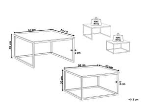 Table basse BREA Argenté - Blanc