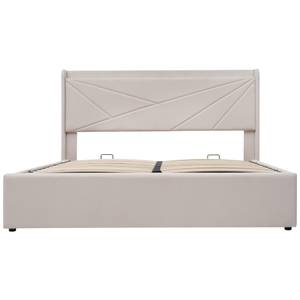 Polsterbett mit USB/Typ-C LEINZoom Ⅱ Beige - Breite: 146 cm